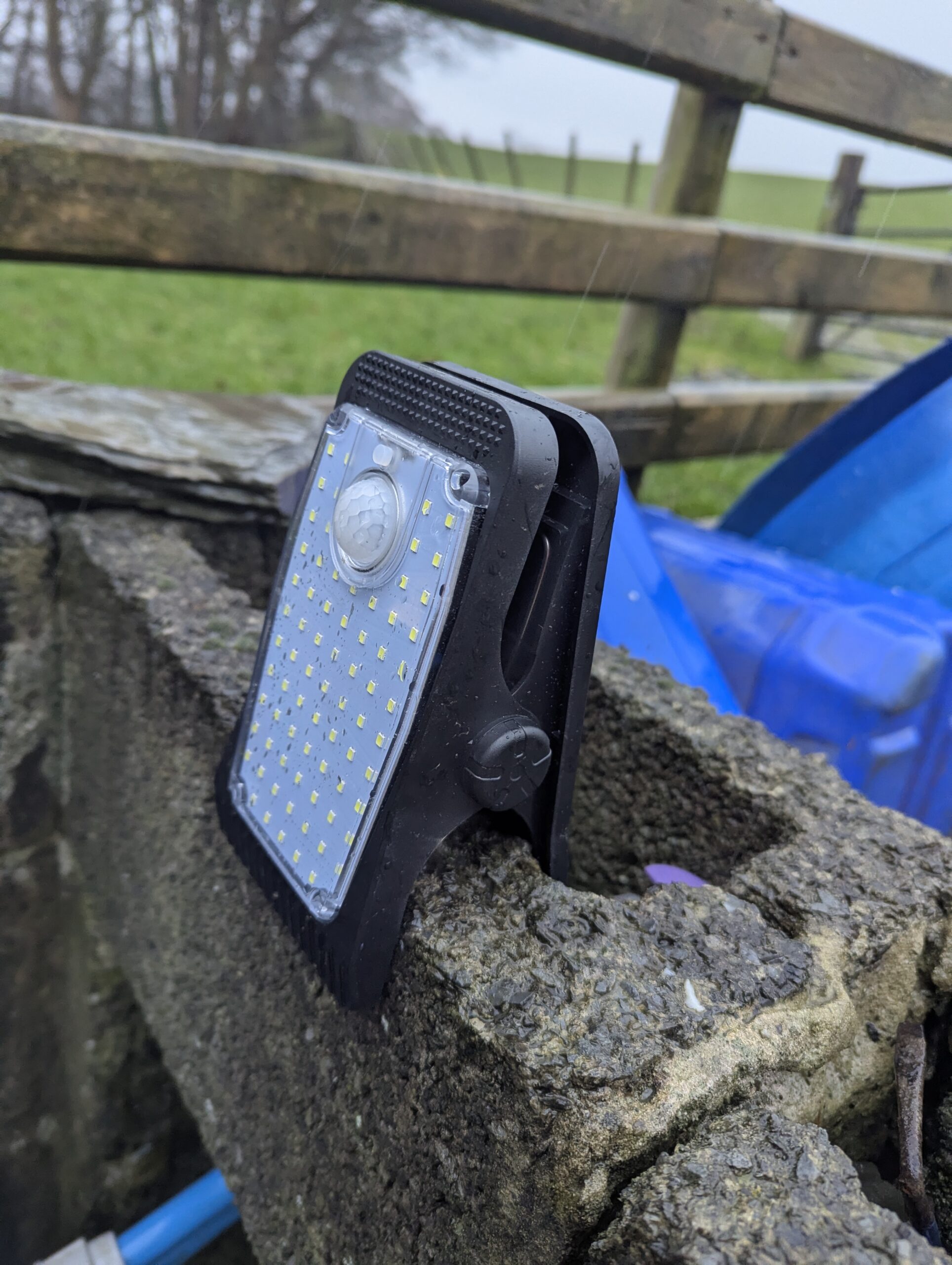 Solar powered clip-on light